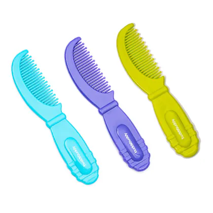 Buddsbuddy BPA Free  Premium Soft Bristle New Born Baby Soft Hair Combs Multicolor set of 2