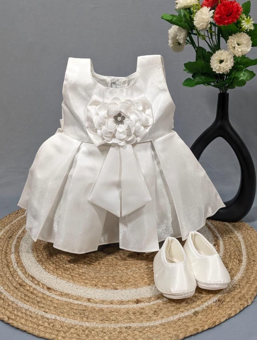 Kids Wear New Born Baby Girl Cotton Baptism Set /Girls Frock / White Frock Set.