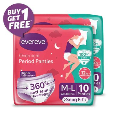 Evereve Overnight Period Panties M-L 10 Pads Buy 1 Get 1