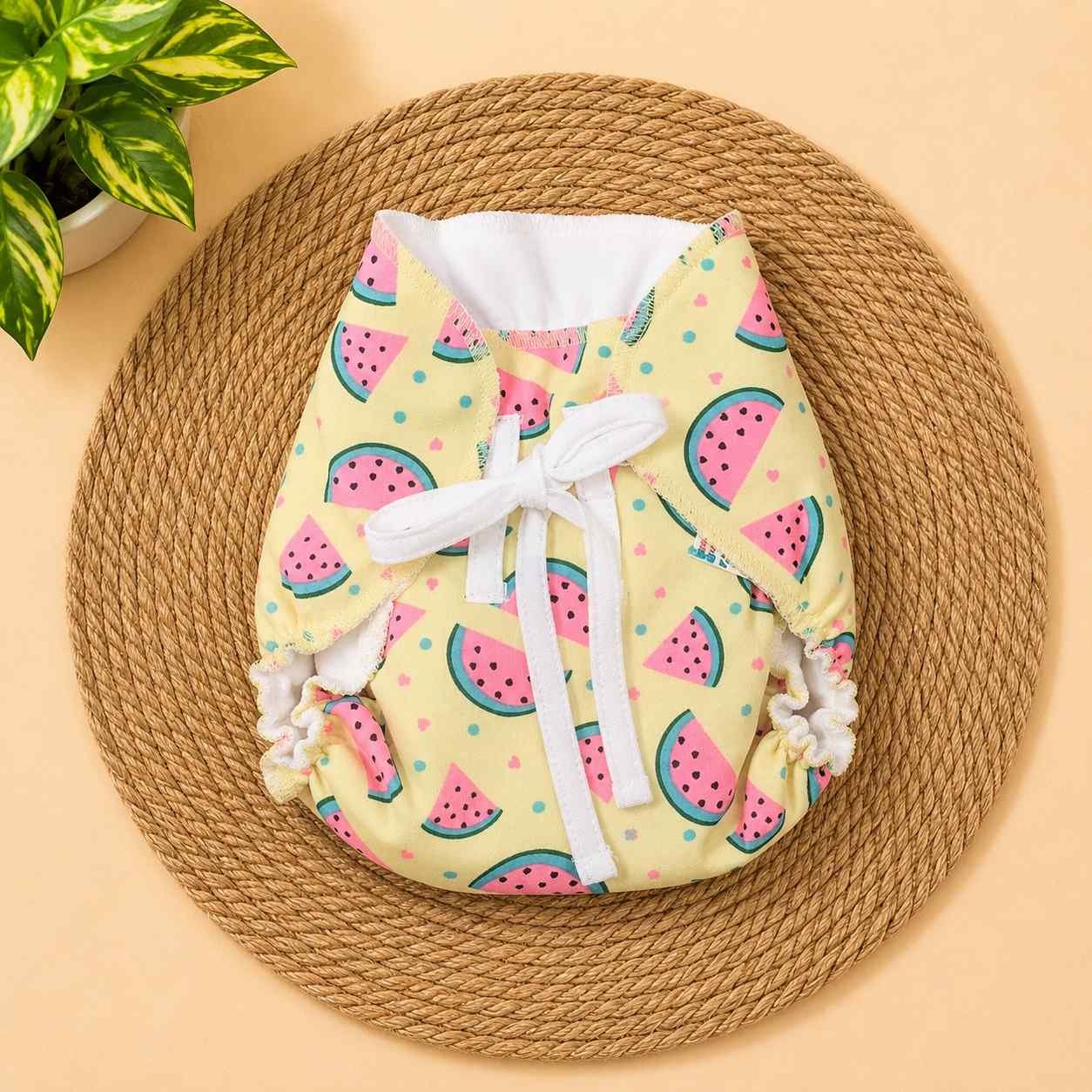 Dry feel langot for newborns (0-6 months)- Yellow Watermelon code: nbe, diaper,knit