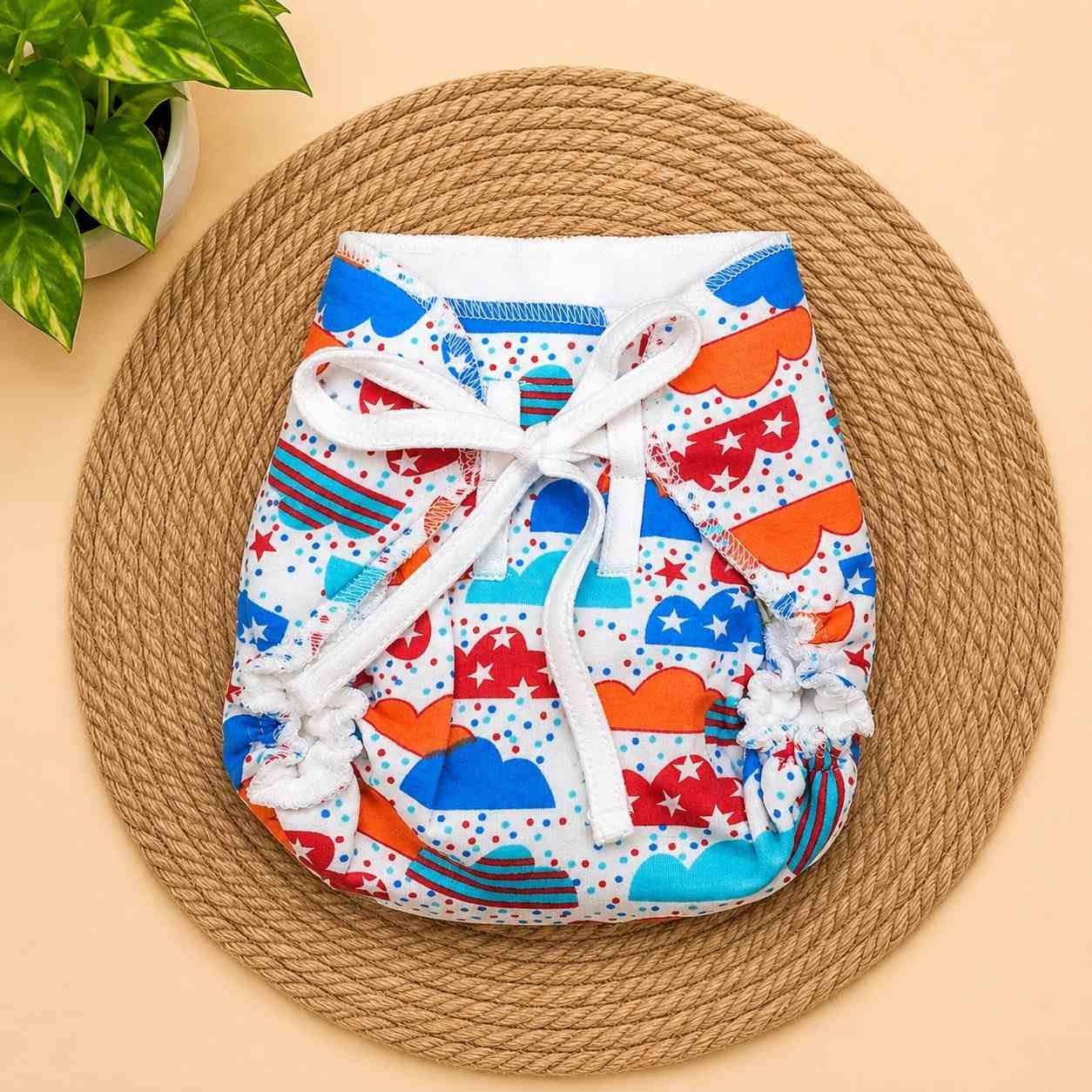 Dry feel langot for newborns (0-6 months)- Sky prints code: nbe, diaper,knit
