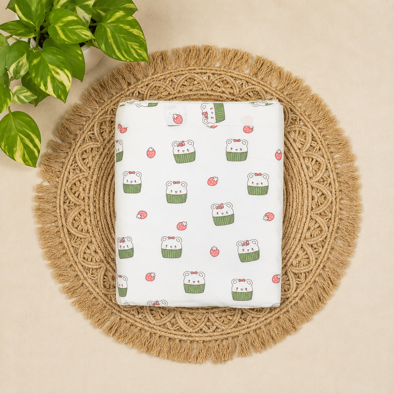 Large Size 100% organic cotton baby mattress protector sheet 120x140cm- cute white panda-code:nbe