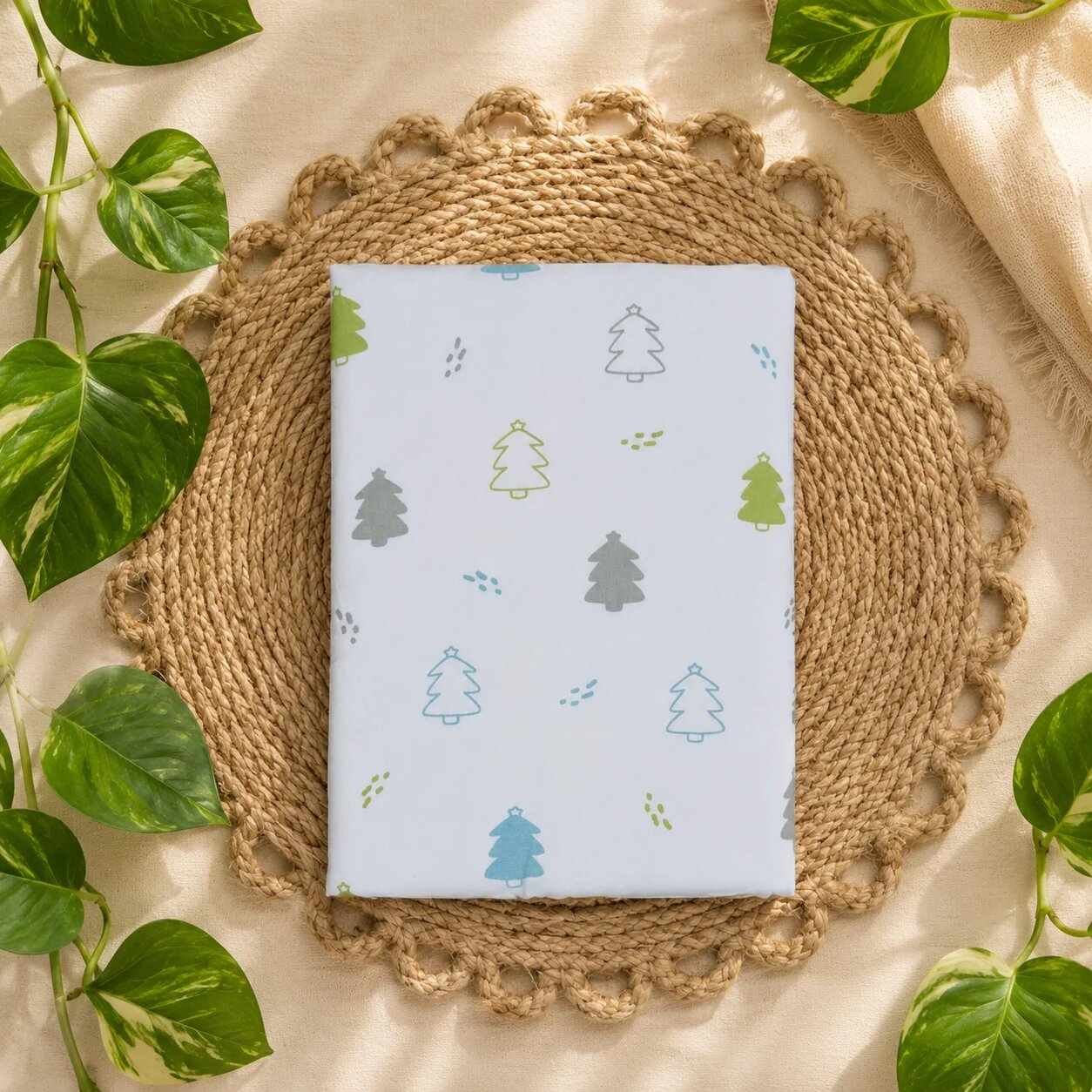 Small 100% Organic Cotton Baby Mattress Protector Sheet 60x80cm GreenForest-code:NBE