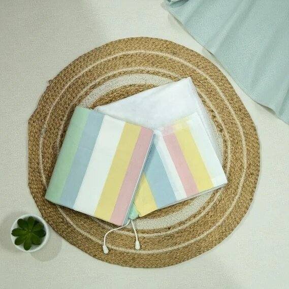 Organic Cotton multi colour print Thottil/Jhula/Jhoola Cloth Cradle for 0-2 Years, Cradle for Baby with Musquito Net - Zip Type, Hanging Cradle - 3.6 Meters code:NBE