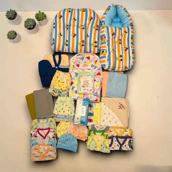 Magizhchi Kit – 48 Pcs Knitted Newborn Baby Hospital Kit,NBE,Combo