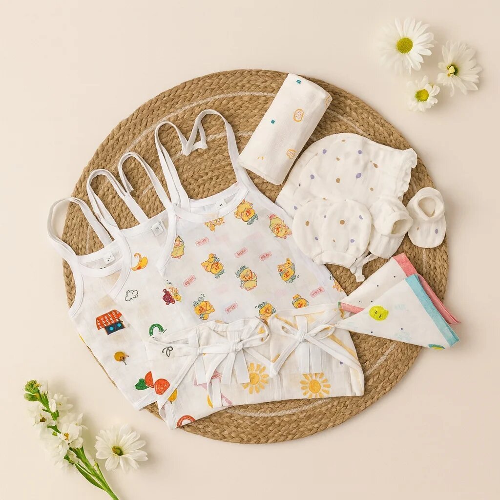 11 pcs muslin newbron hospital kit/magizhchi kit /baby essential set mkit code:nbe,combo