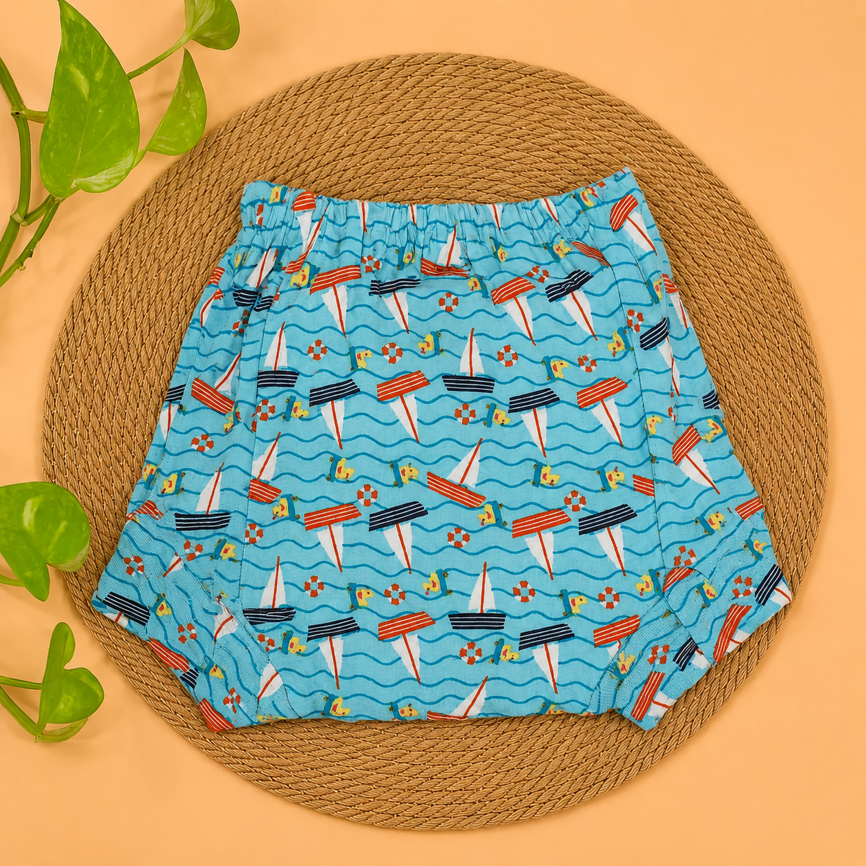 Soft Cotton Padded Underwear for Babies | Washable Training Panty-Bule Ship code: nbe, diaper,Knit