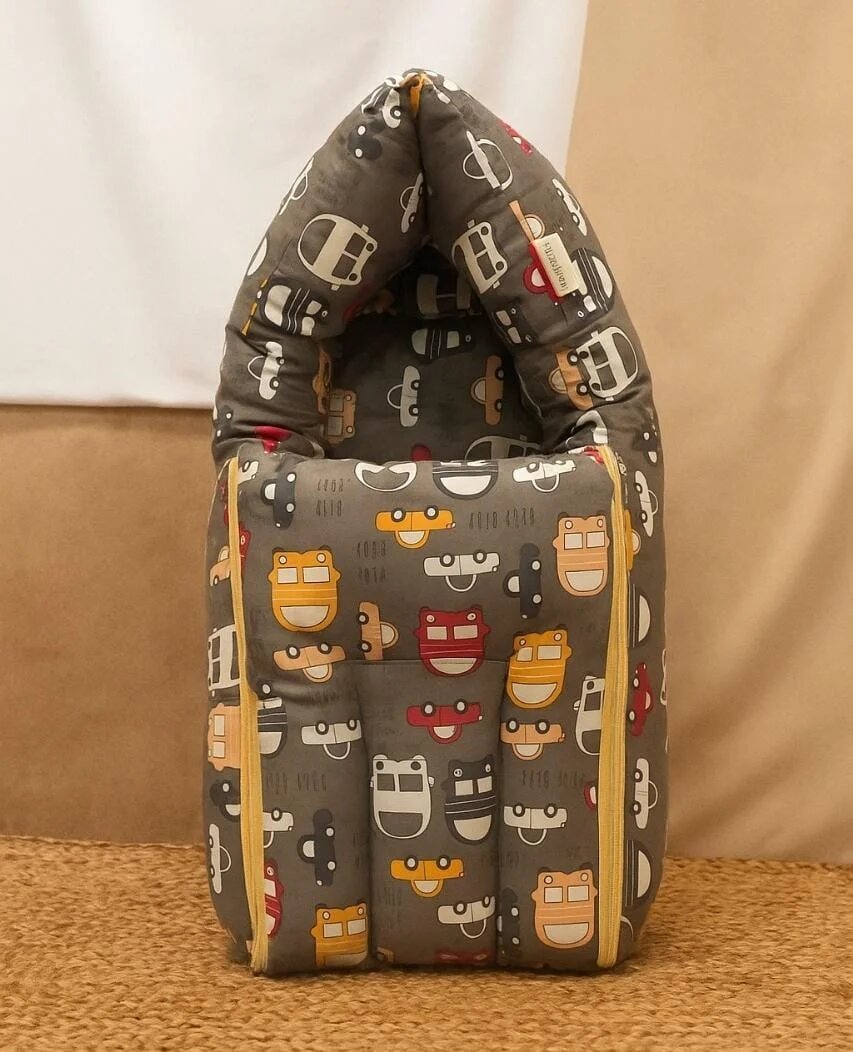 Pure Cotton Premium Newborn Baby Carry Bed | Soft & Portable Infant Sleeping Nest code:NBE-brown car