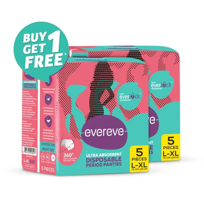 Evereve Overnight Period Panties L-XL 5 Pads Buy 1 Get 1 combo