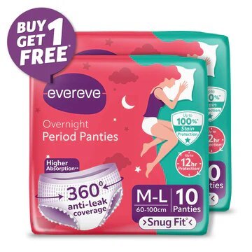 Evereve Overnight Period Panties M-L 10 Pads Buy 1 Get 1 combo