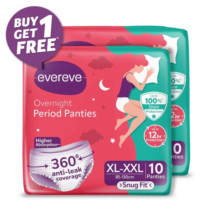 Evereve Overnight Period Panties XL-XXL 10 Pads Buy 1 Get 1 combo