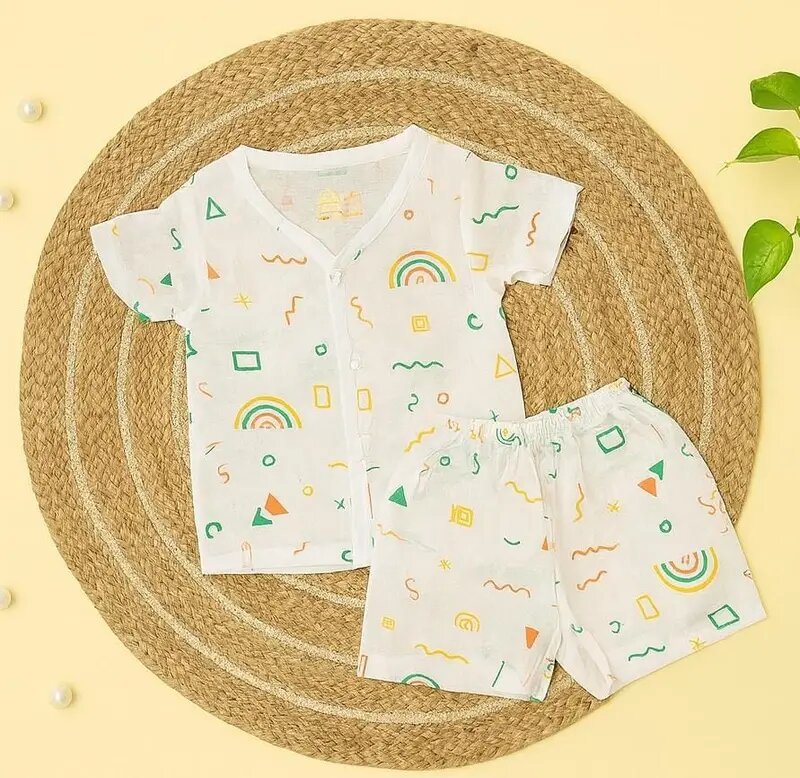 Muslin NB-12 Months Half Sleeve Baby Set Dress  Cute Assorted prints | Soft  Muslin Cotton code:NBE