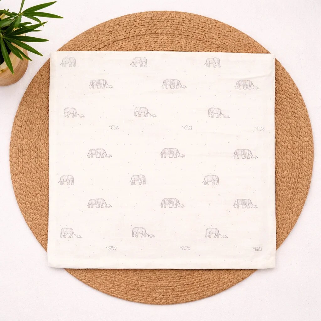 Soft Crinkled Muslin Baby Bath Towel | Newborn Towel-Elephant code:NBE