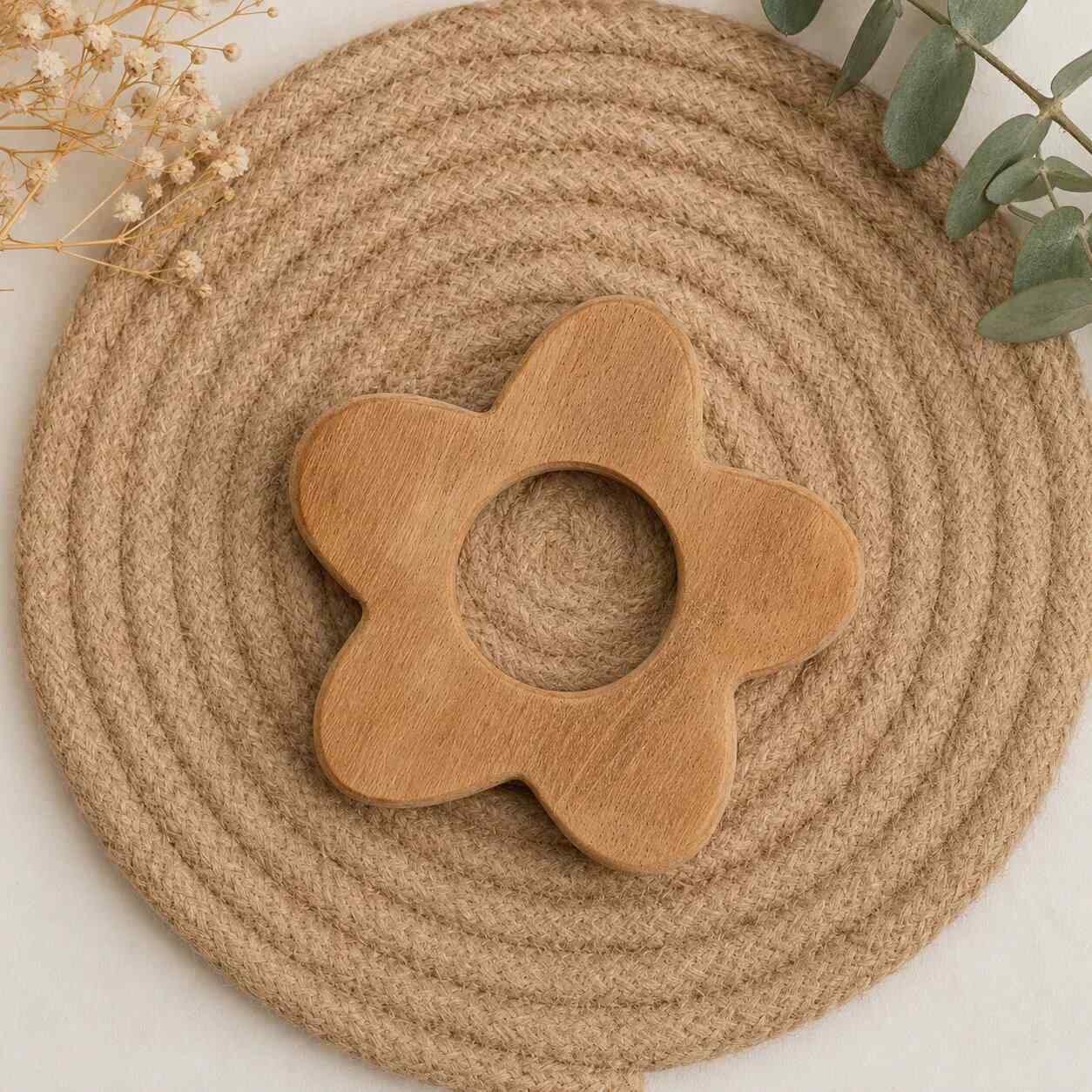 Neem Wood Baby Teether Natural BPA-Free Teething Toy-STAR