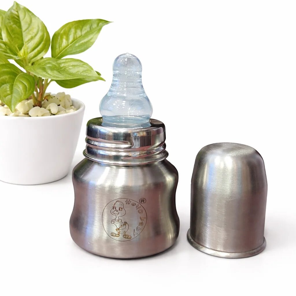 60ml Stainless Steel Baby Feeding Bottle – BPA Free Anti-Colic Mini Bottle code:NBE