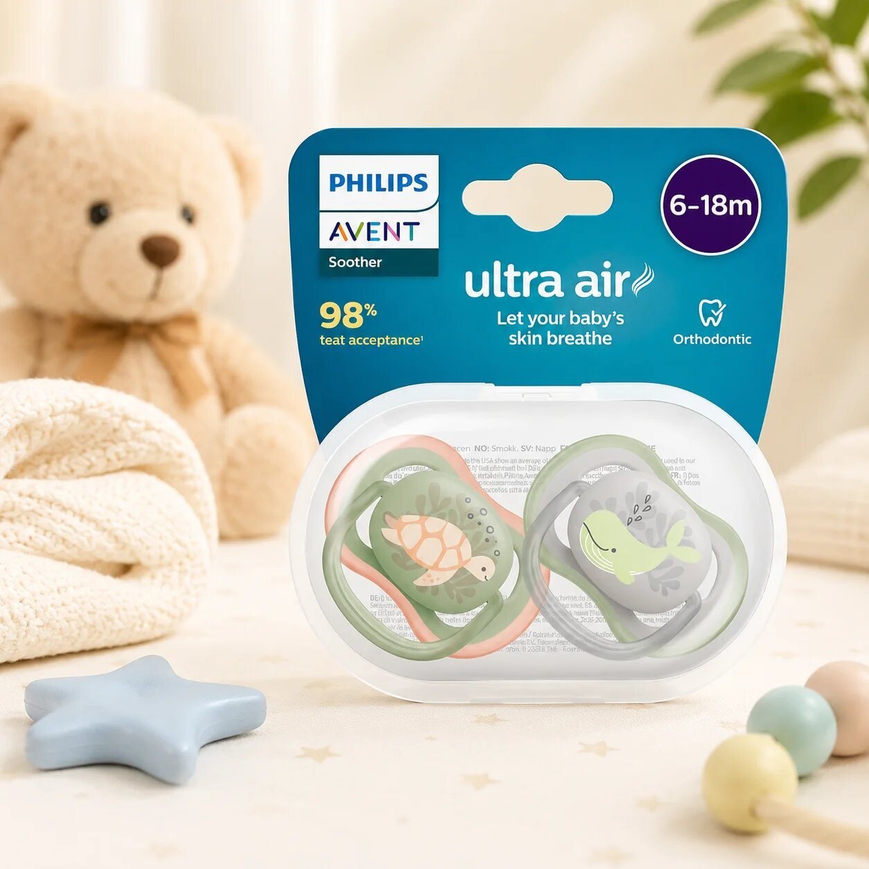 Philips Avent Ultra Air Baby Soother Pacifier 6-18 Months