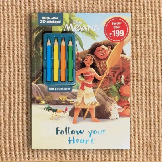 Disney Moana Activity Book with Crayons & Stickers