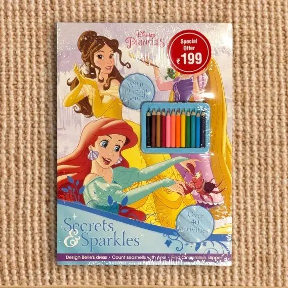 Disney Princess Secrets & Sparkles Activity Book with 12 Mini Pencils