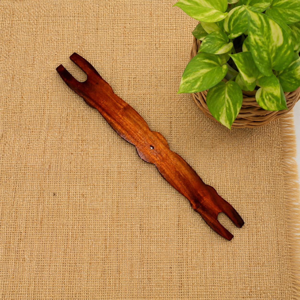 Traditional Wooden Thottil Kambu / Cradle Stick / Baby Cradle Swing Stick  (Brown)