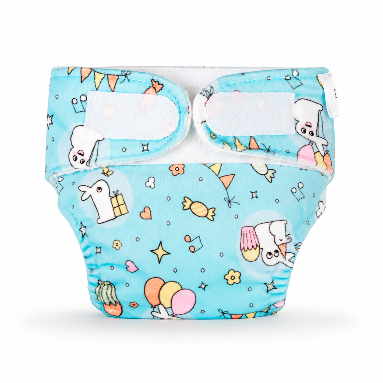 superbottoms uno 3.0 newborn organic velcro diaper 2.5–7 kg (Blue Bunny)code:nbe,knit