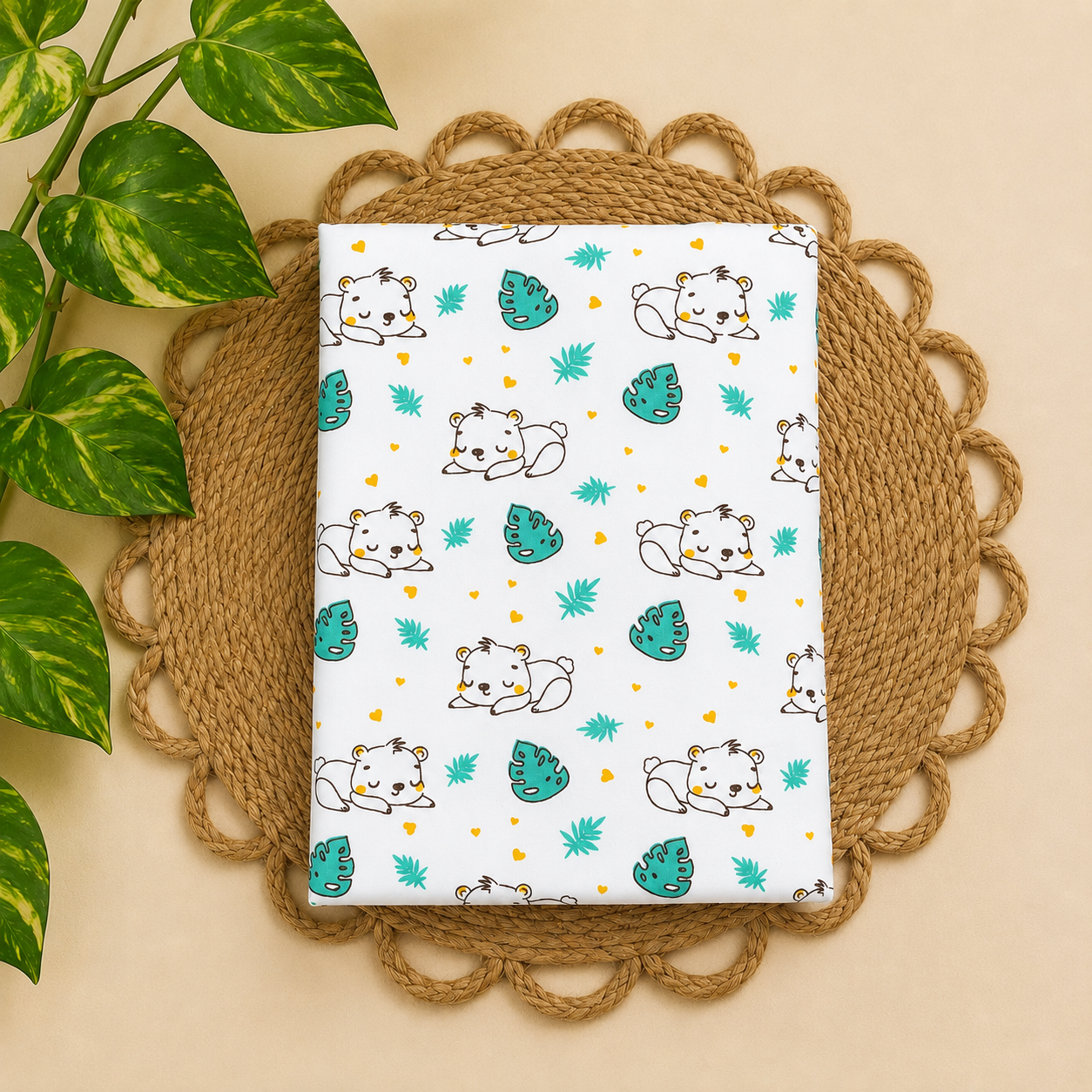 small 100% organic cotton baby mattress protector sheet 60x80cm  Blue Panda -code:nbe