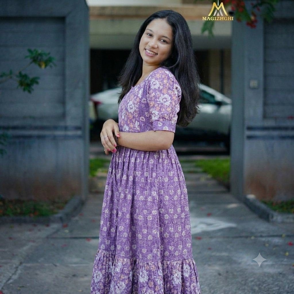 Premium Kantha Cotton Feeding Dress with Lining & Pocket-Lavander