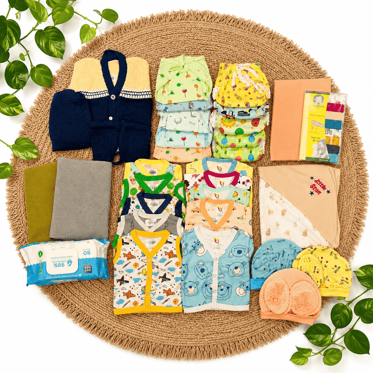 45 Pcs Knitted Newborn Baby Hospital Kit/Magizhchi Kit ,/Baby Essential Set mkit, NBE,Combo