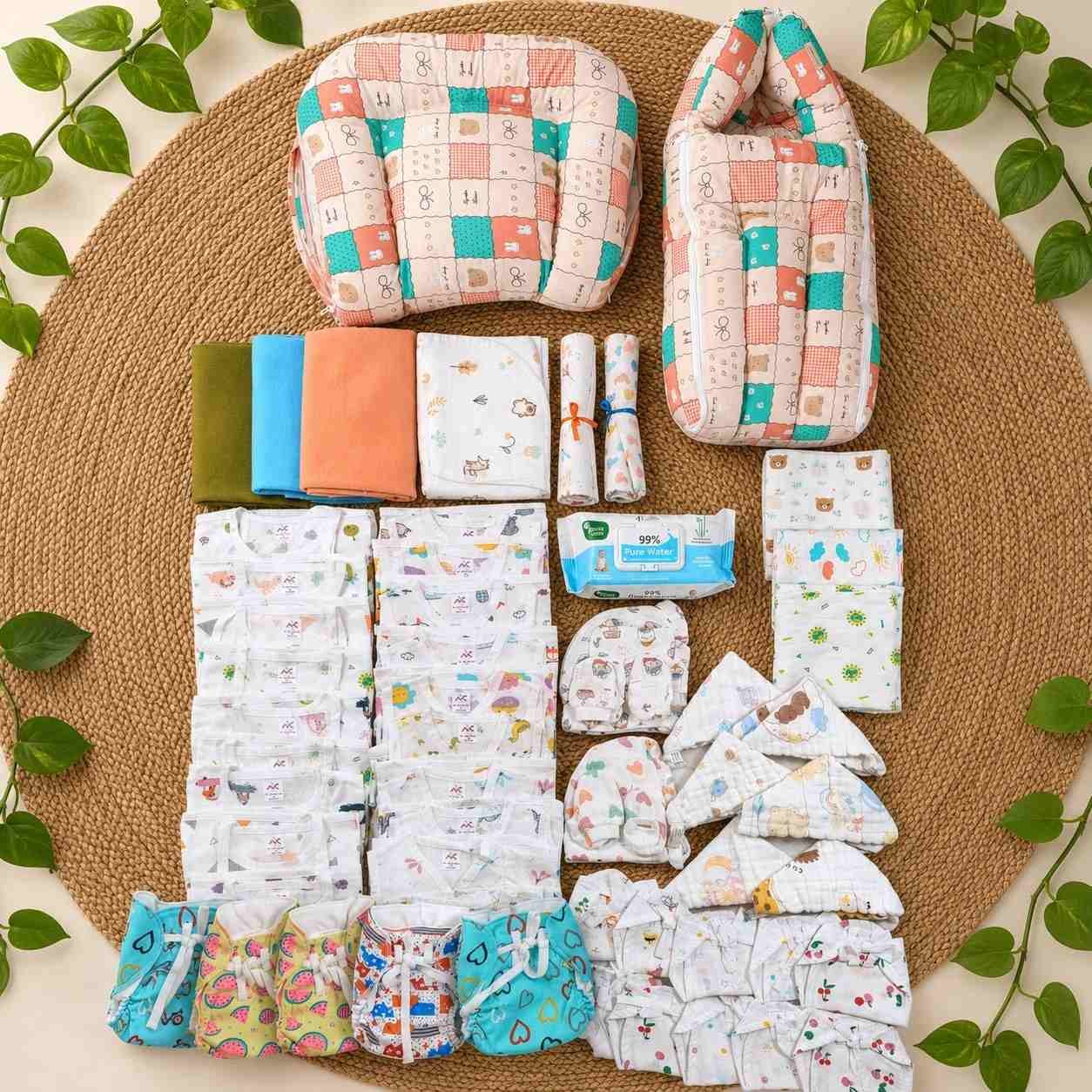 60 pcs pcs muslin newborn hospital kit/magizhchi kit /baby essential set mkit code:nbe,combo