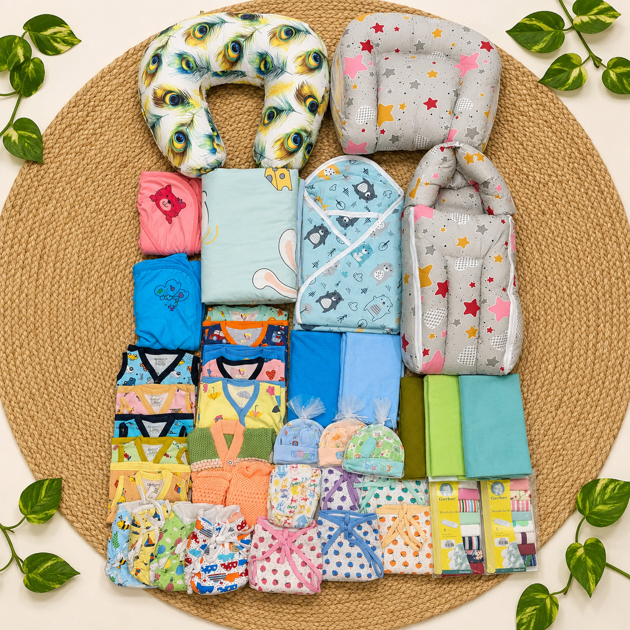60 pcs knitted newborn baby hospital kit/magizhchi kit ,/baby essential set mkit, nbe,combo