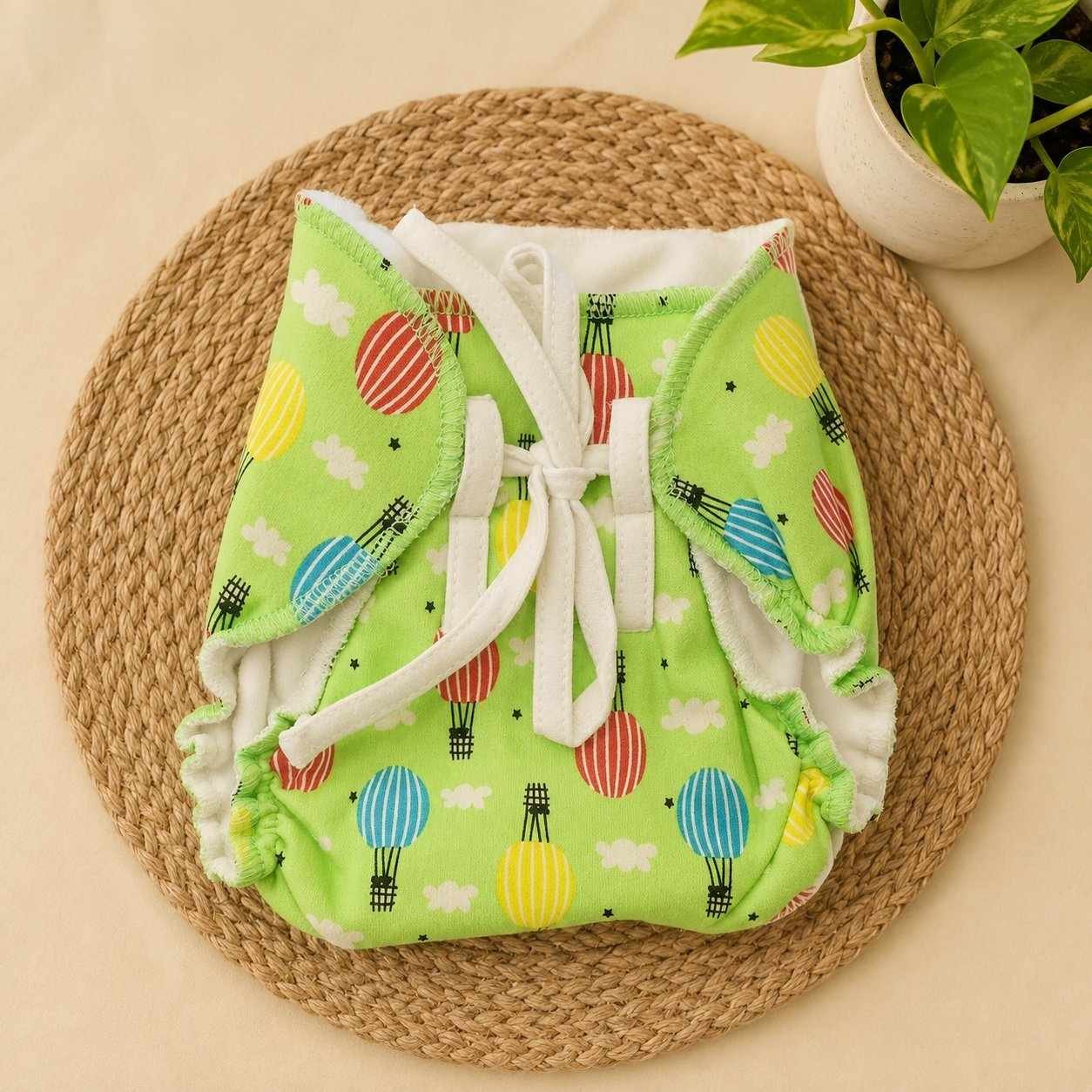 dry feel langot for newborns (0-6 months)- green parashoot code: nbe, diaper,knit