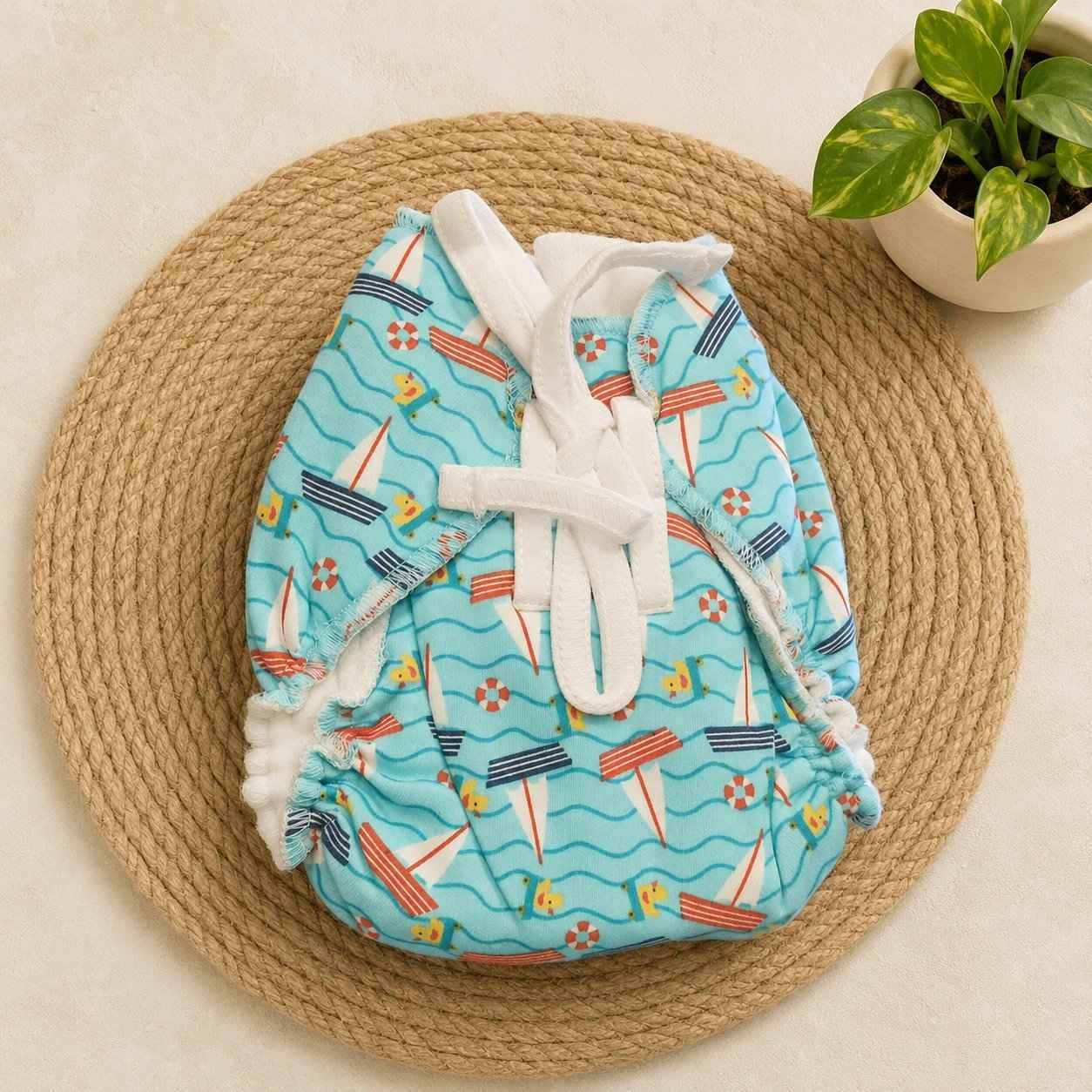dry feel langot for newborns (0-6 months)- blue ship code: nbe, diaper,knit