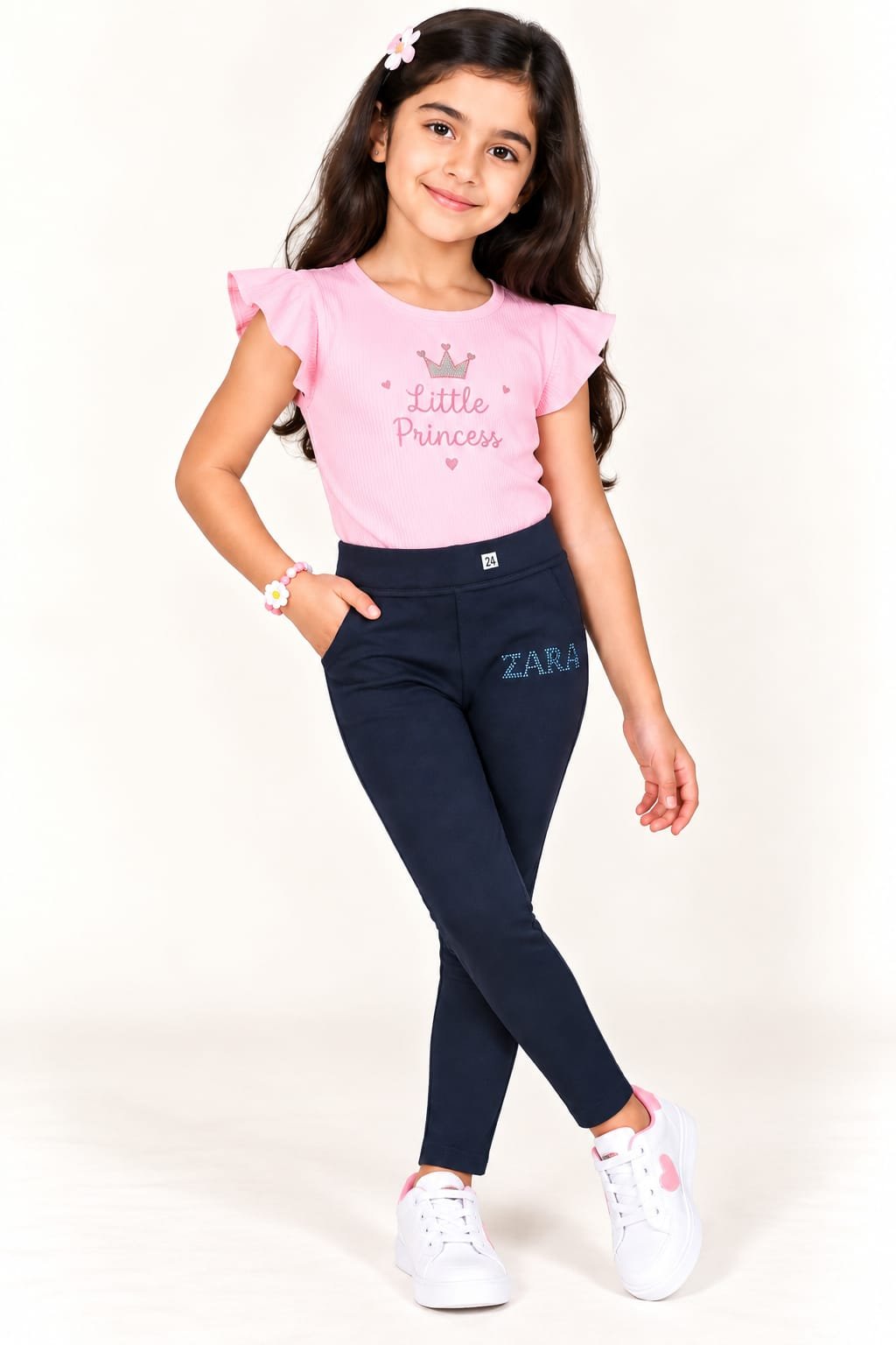 Girls Navy Blue Jeggings | Stretchable Kids Casual Pants