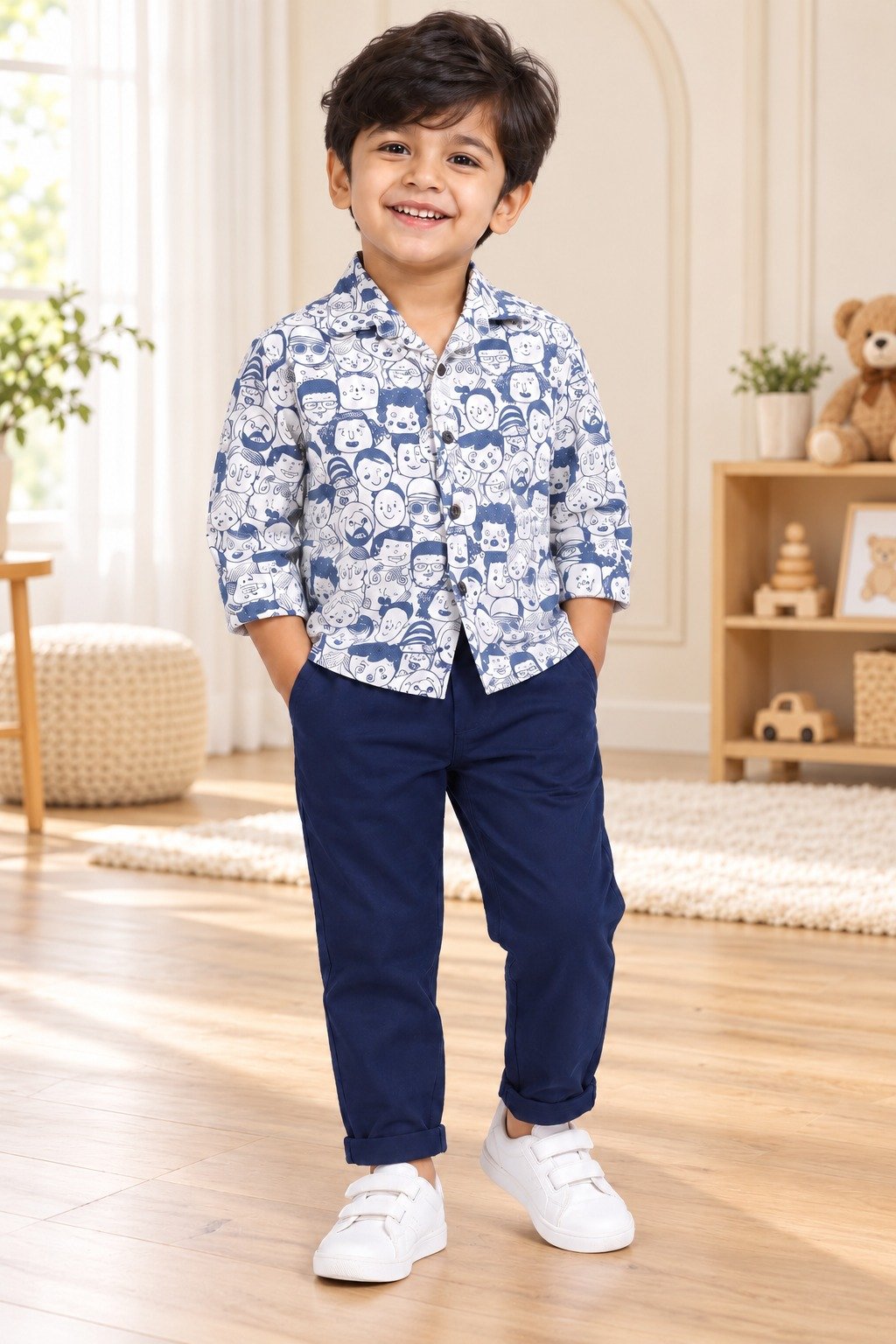 Kids Woven Shirt Set | Stylish Boys Casual Outfit