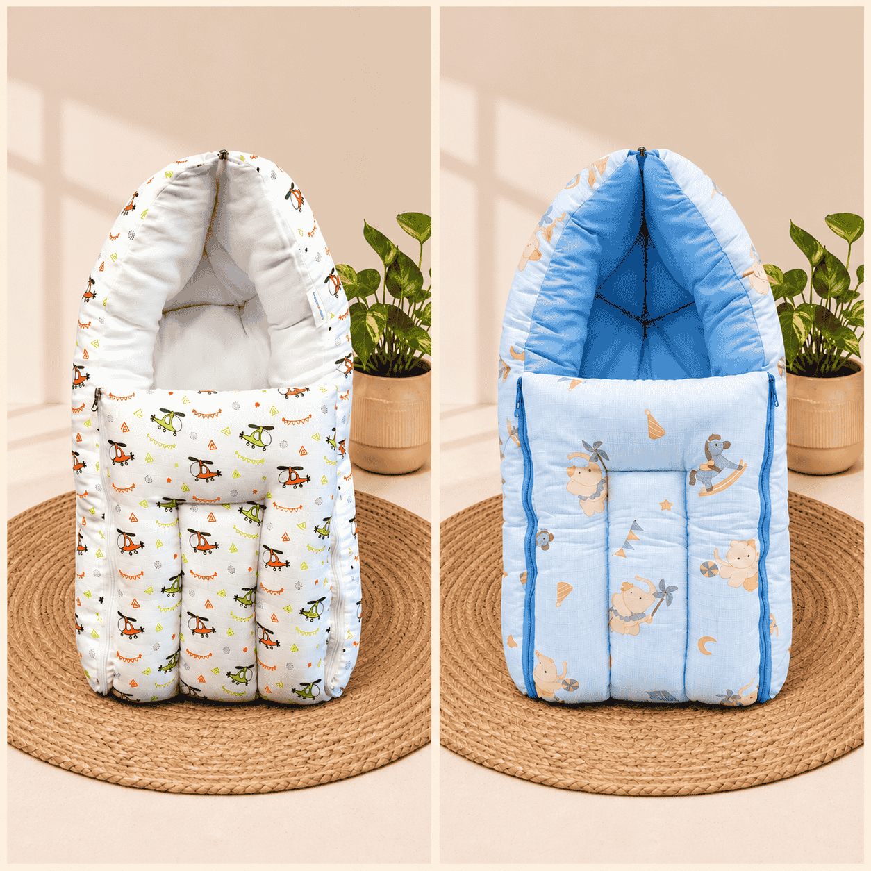 premium muslin baby carry bed for newborns/soft carry bed - Cute Assorted prints ,nbe.