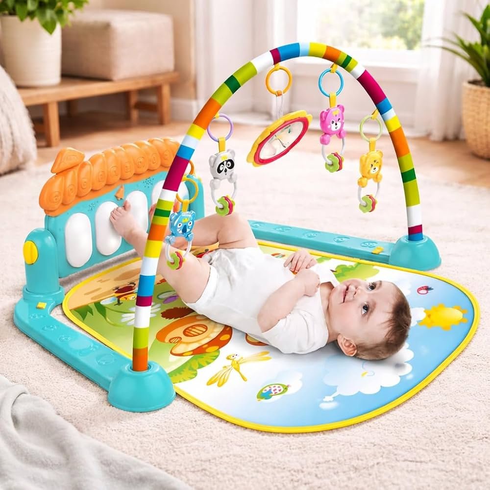 Baby Kick and Play Piano Gym with Activity Mat & Hanging Toys