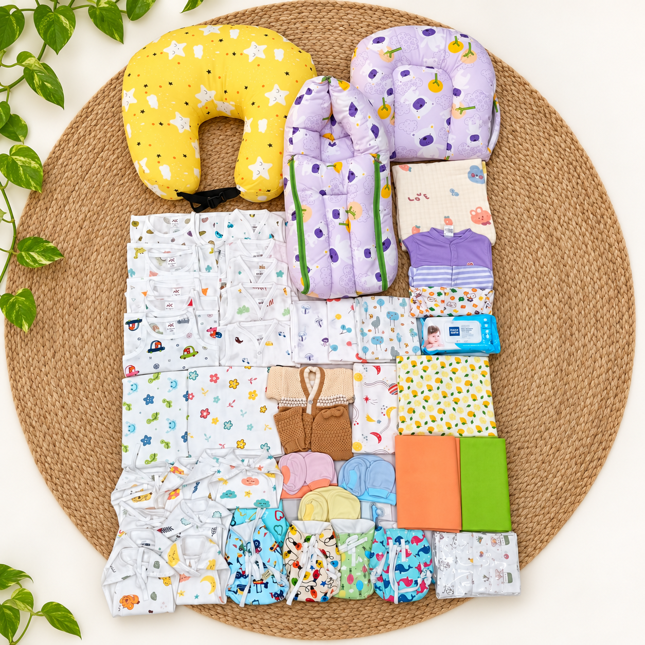 Magizhchi 60-Piece Newborn Essentials Kit for First 3 Months/NBE,COMBO,MKIT