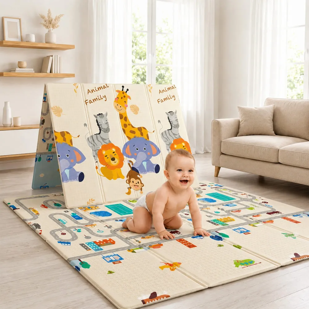 Double Sided Waterproof Baby Play Mat 180x200cm | Kids Learning Mat