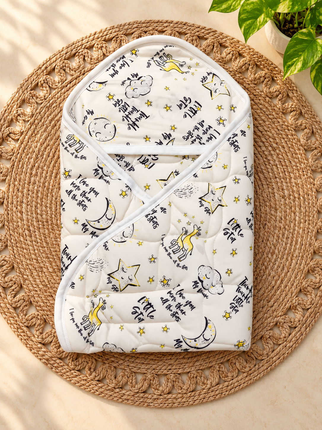 premium soft baby printed wrapper with one small size dry sheet free- Black and White Animals code:nbe,knit